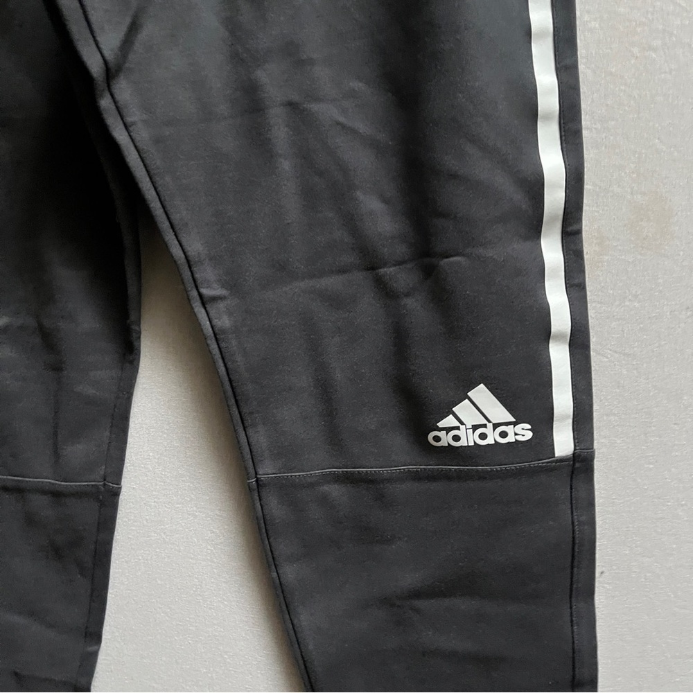 Adidas Black Athletic Joggers with White Logo Sz L - Picture 5 of 11